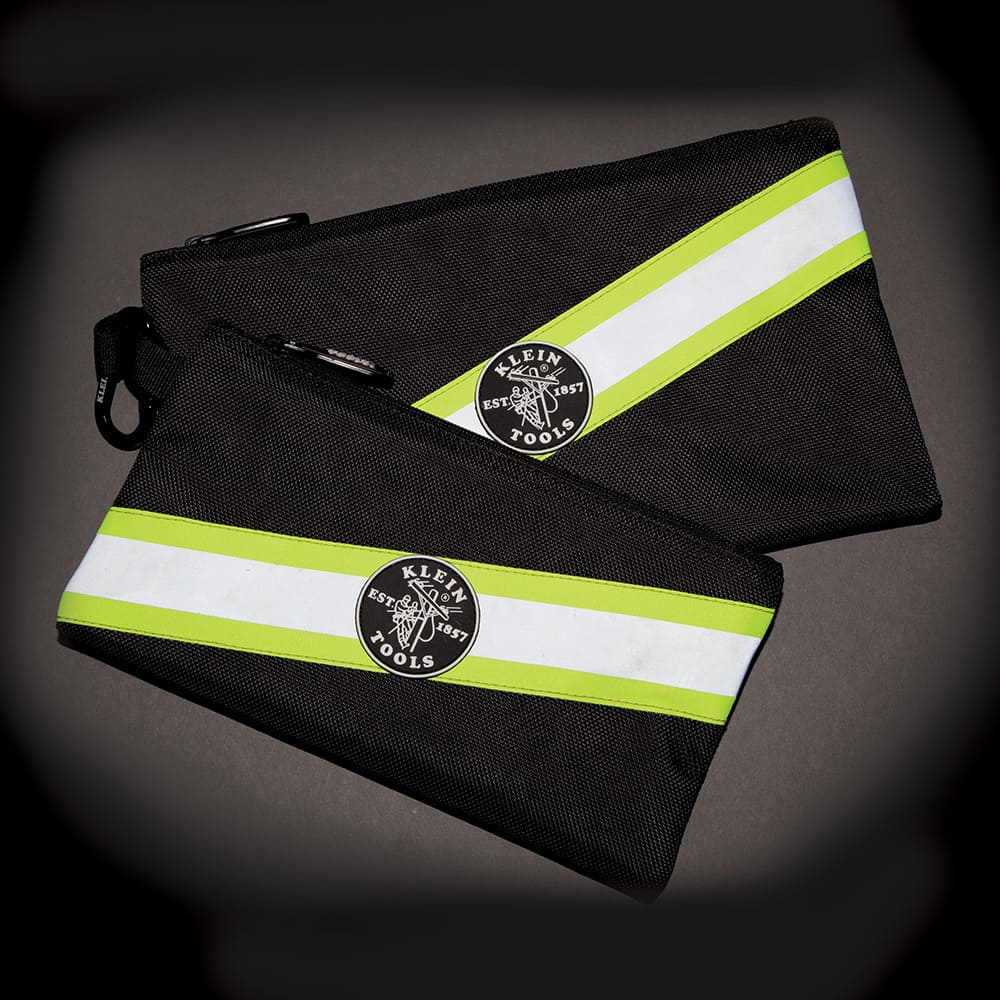 Klein Tools Zipper Bags, High Visibility Tool Pouches, 2-Pack 55599