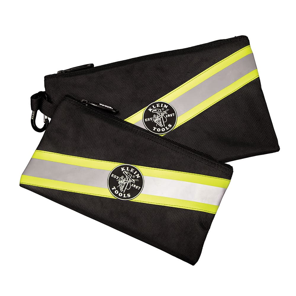 Klein Tools Zipper Bags, High Visibility Tool Pouches, 2-Pack 55599