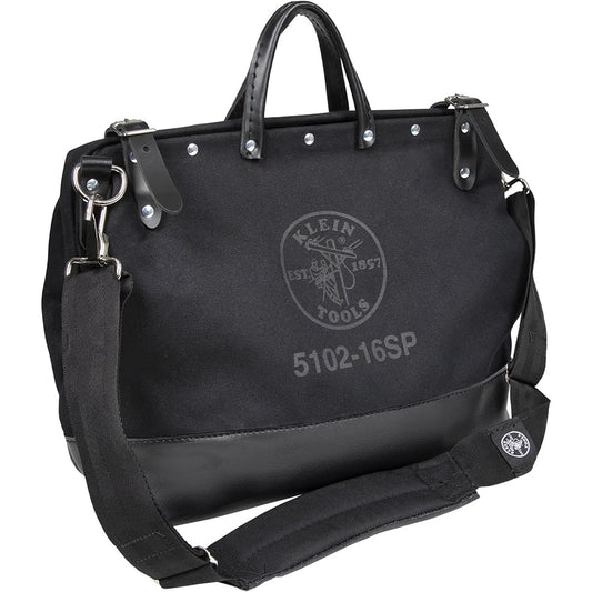 Klein Tools Deluxe Tool Bag, Black Canvas, 13 Pockets, 16-Inch 510216SPBLK