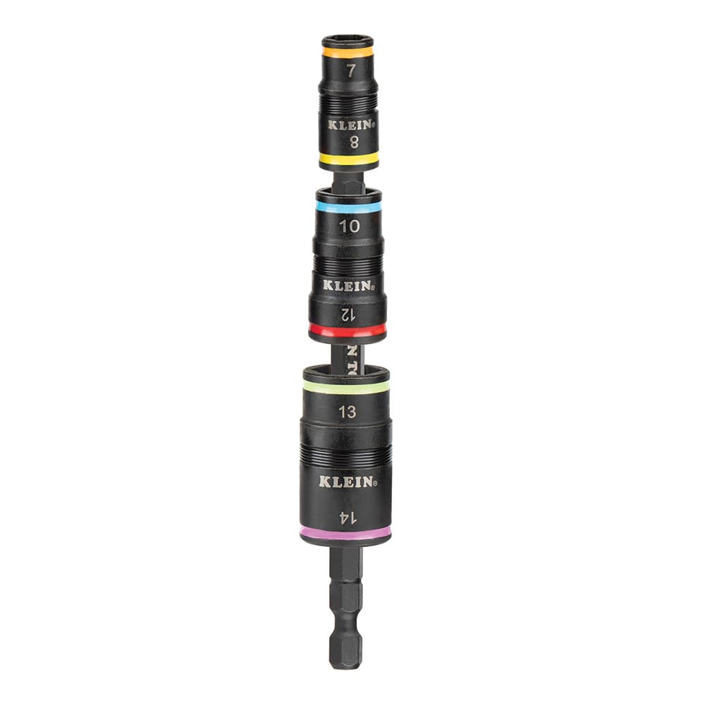 Klein Tools 6-in-1 Impact Rated Flip Socket Set, Metric 32933M
