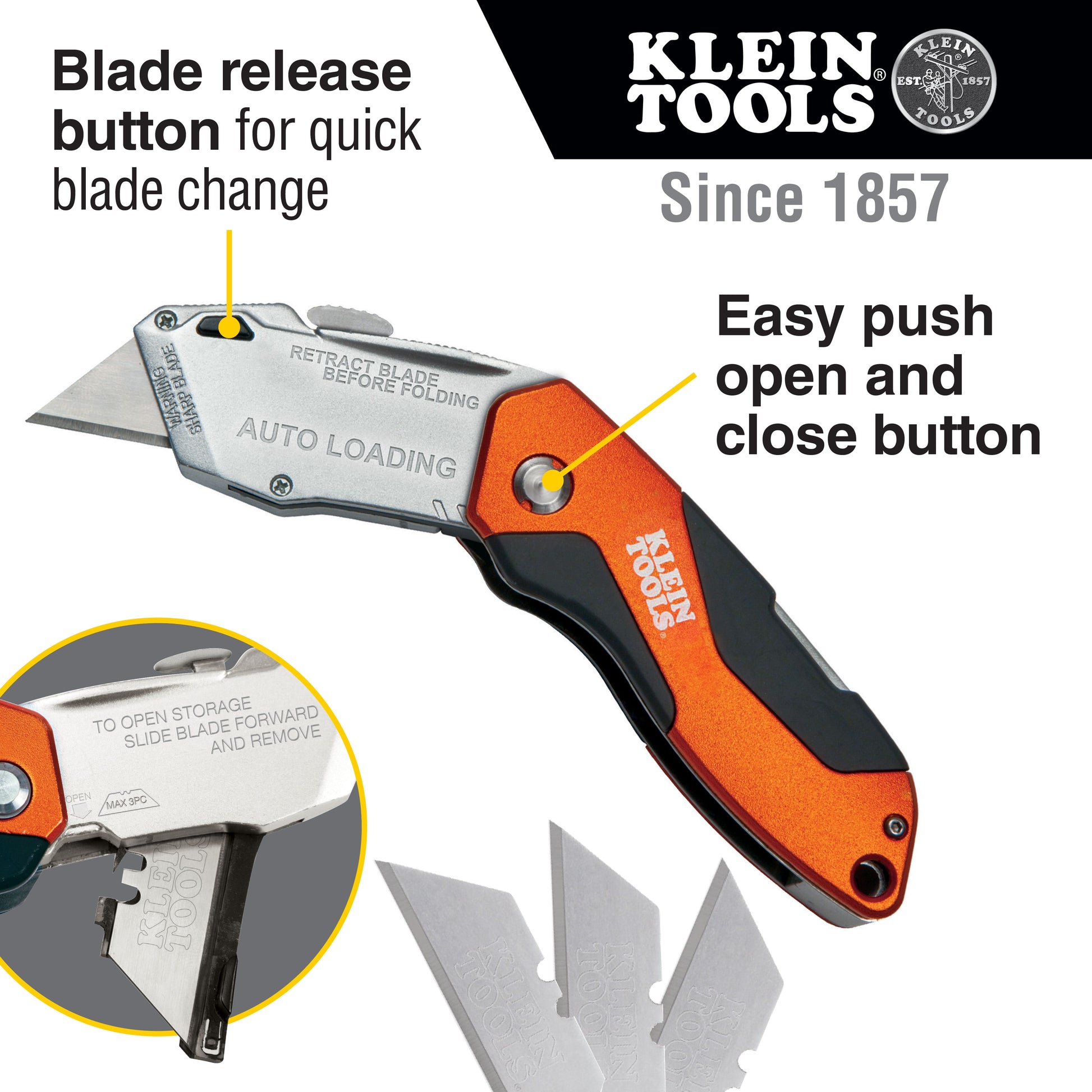 Klein Tools Auto-Loading Folding Utility Knife 44130