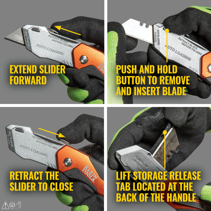 Klein Tools Auto-Loading Folding Utility Knife 44130