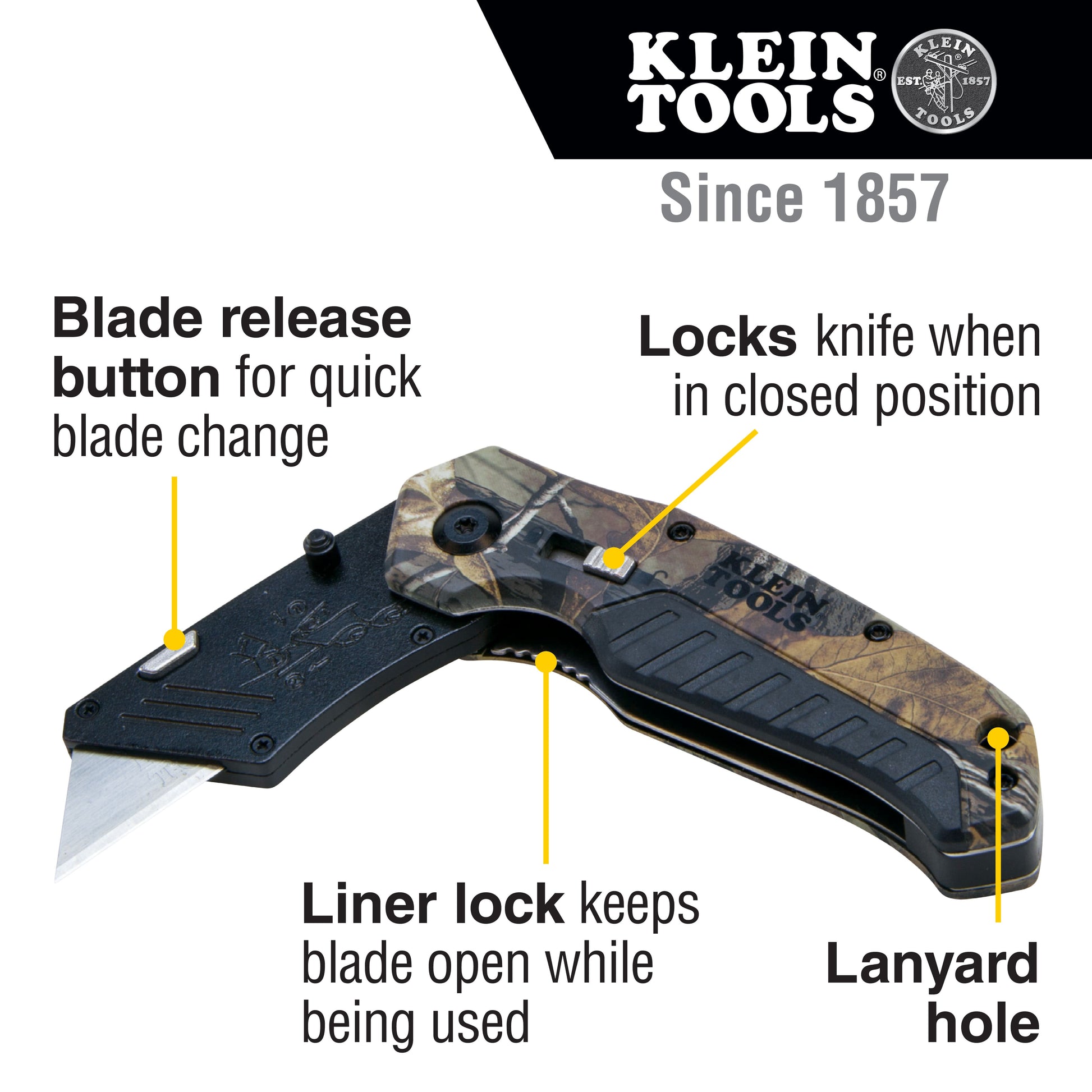 Klein Tools  Folding Utility Knife Camo Assisted-Open 44135