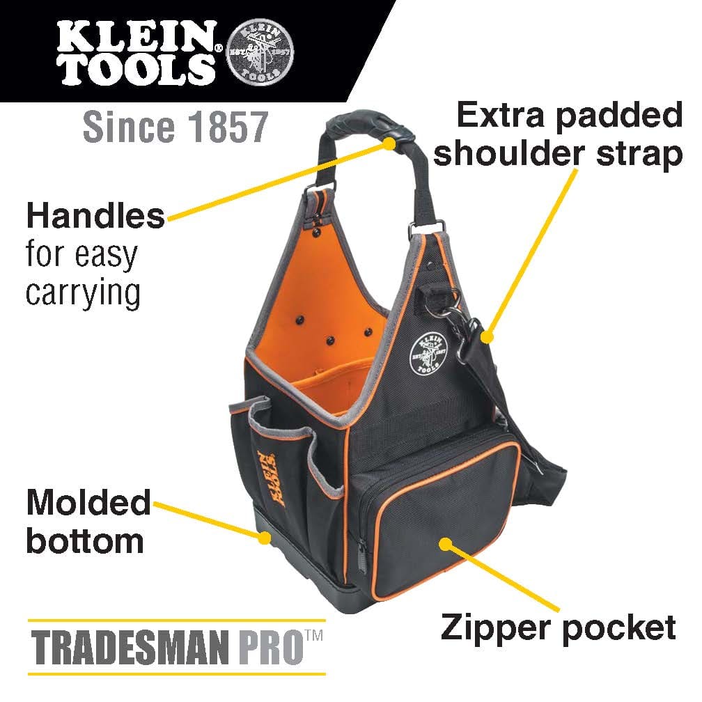 Klein Tools Tool Bag, Tradesman Pro™ Tool Tote, 20 Pockets, 8-Inch 554158-14