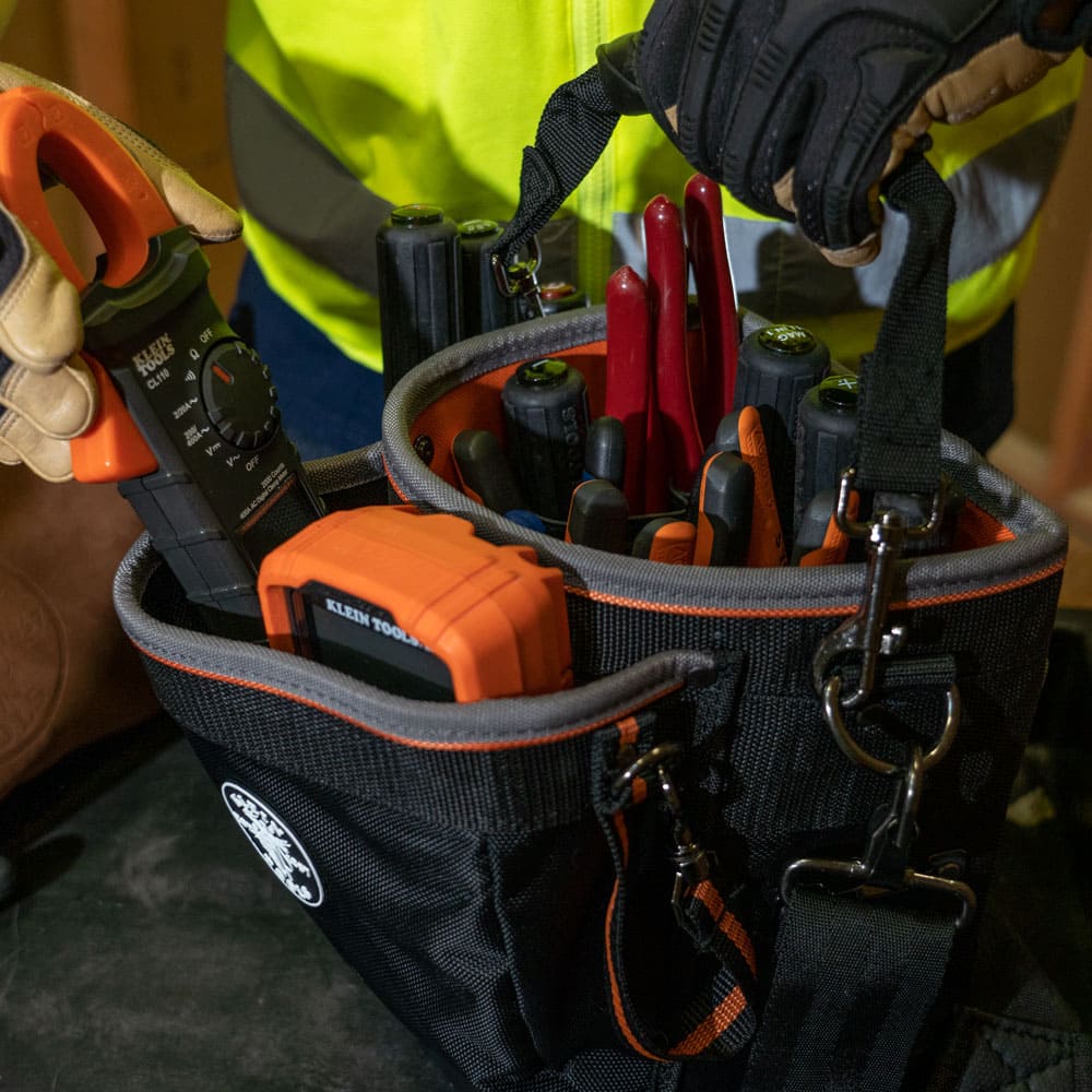 Klein Tools Tool Bag, Tradesman Pro™ Shoulder Pouch, 14 Pockets, 10-Inch 55419SP-14