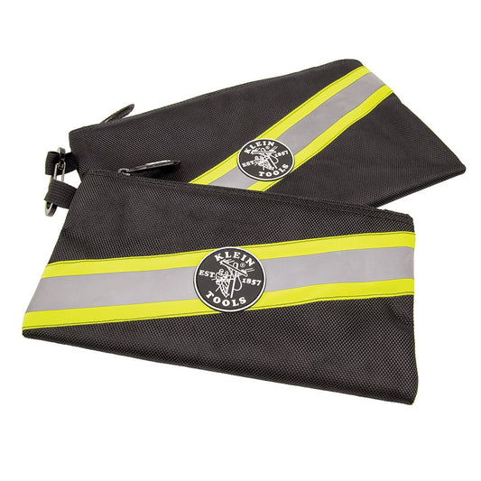 Klein Tools Zipper Bags, High Visibility Tool Pouches, 2-Pack 55599